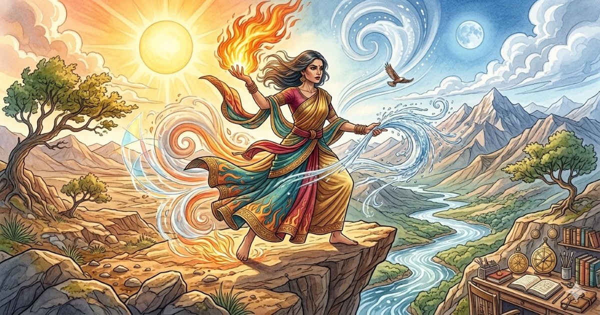 Pitta-Vata Prakriti — Fire + Water Dominant, Air + Space Influence